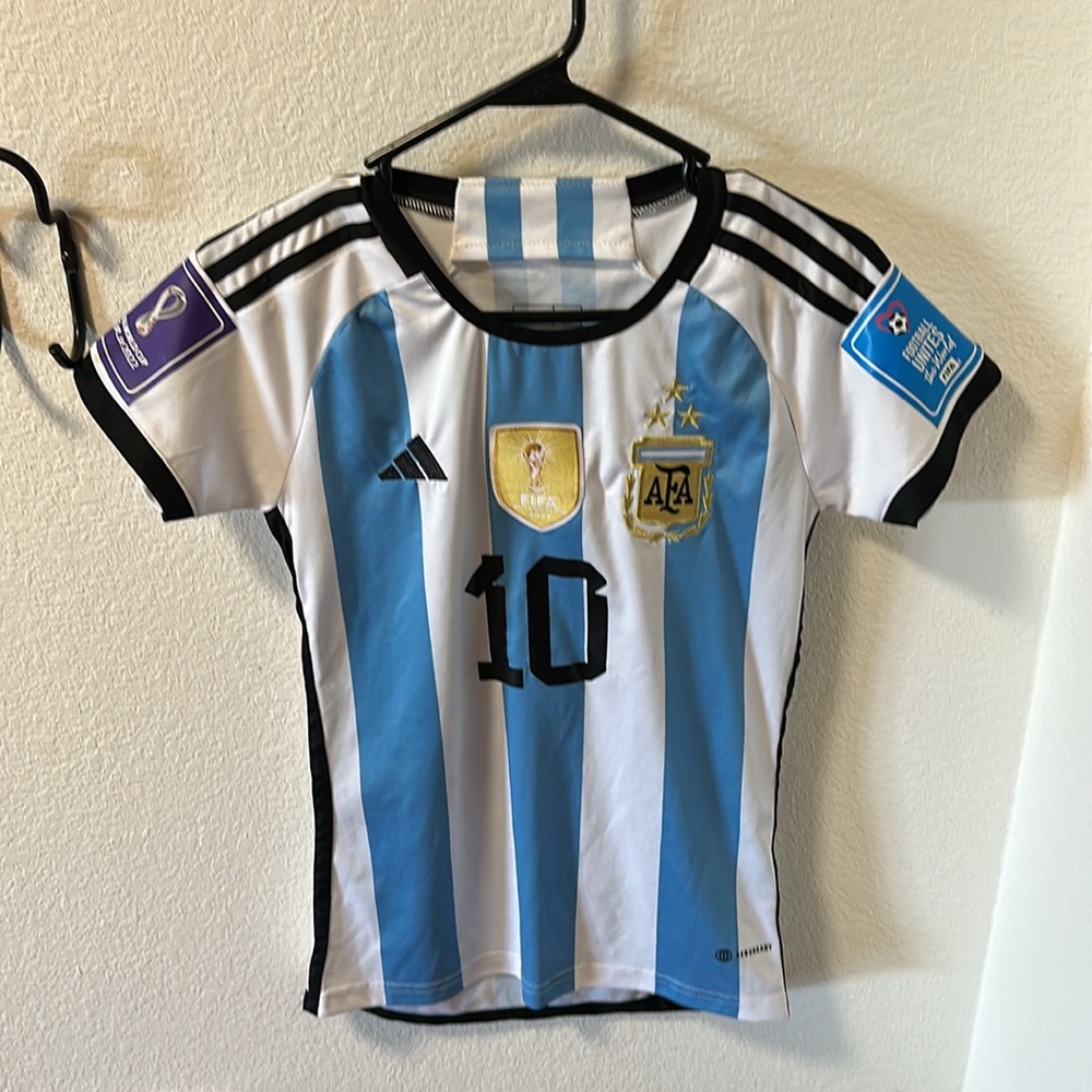 Women’s slim fit S jersey. Messi 10 Argentina fifa World Cup 2022